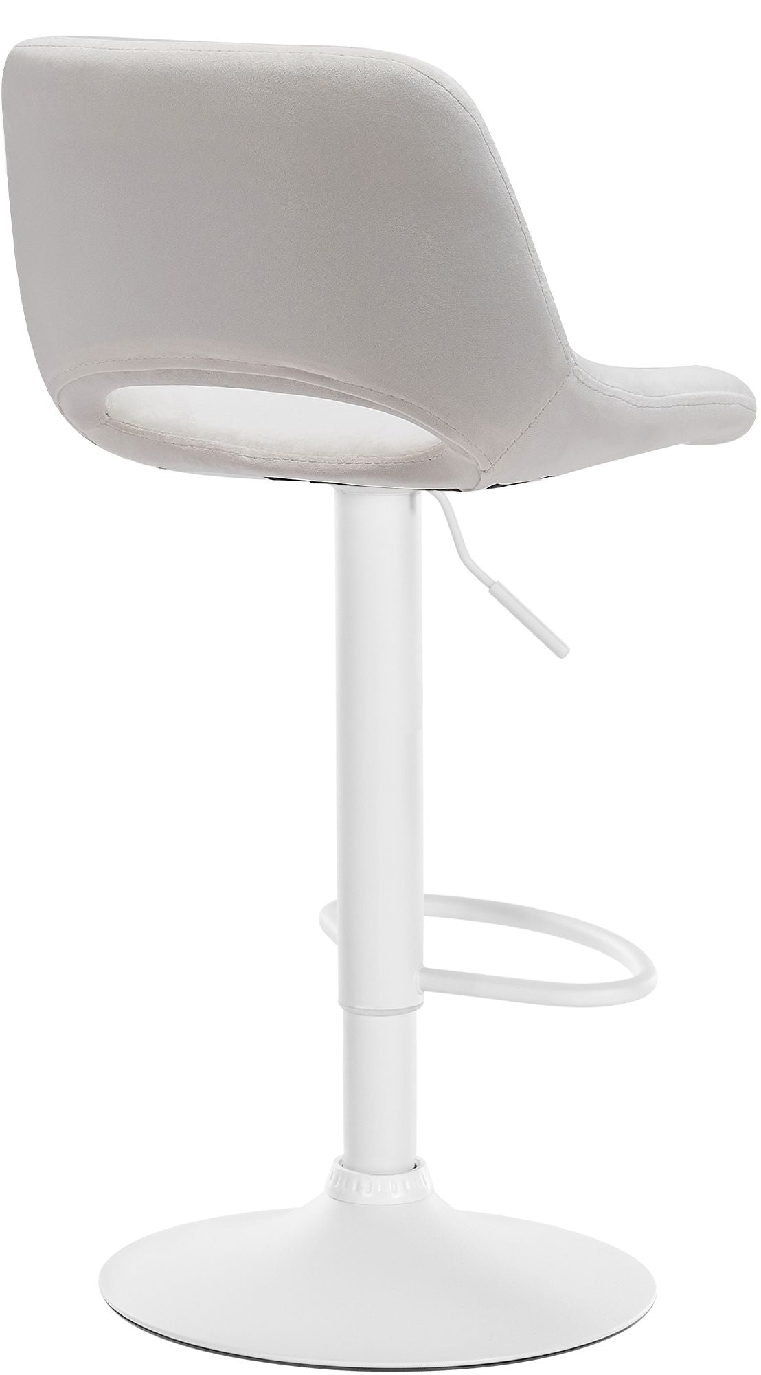 Set van 2 barkrukken Camden fluweel creme,Metaal mat wit creme