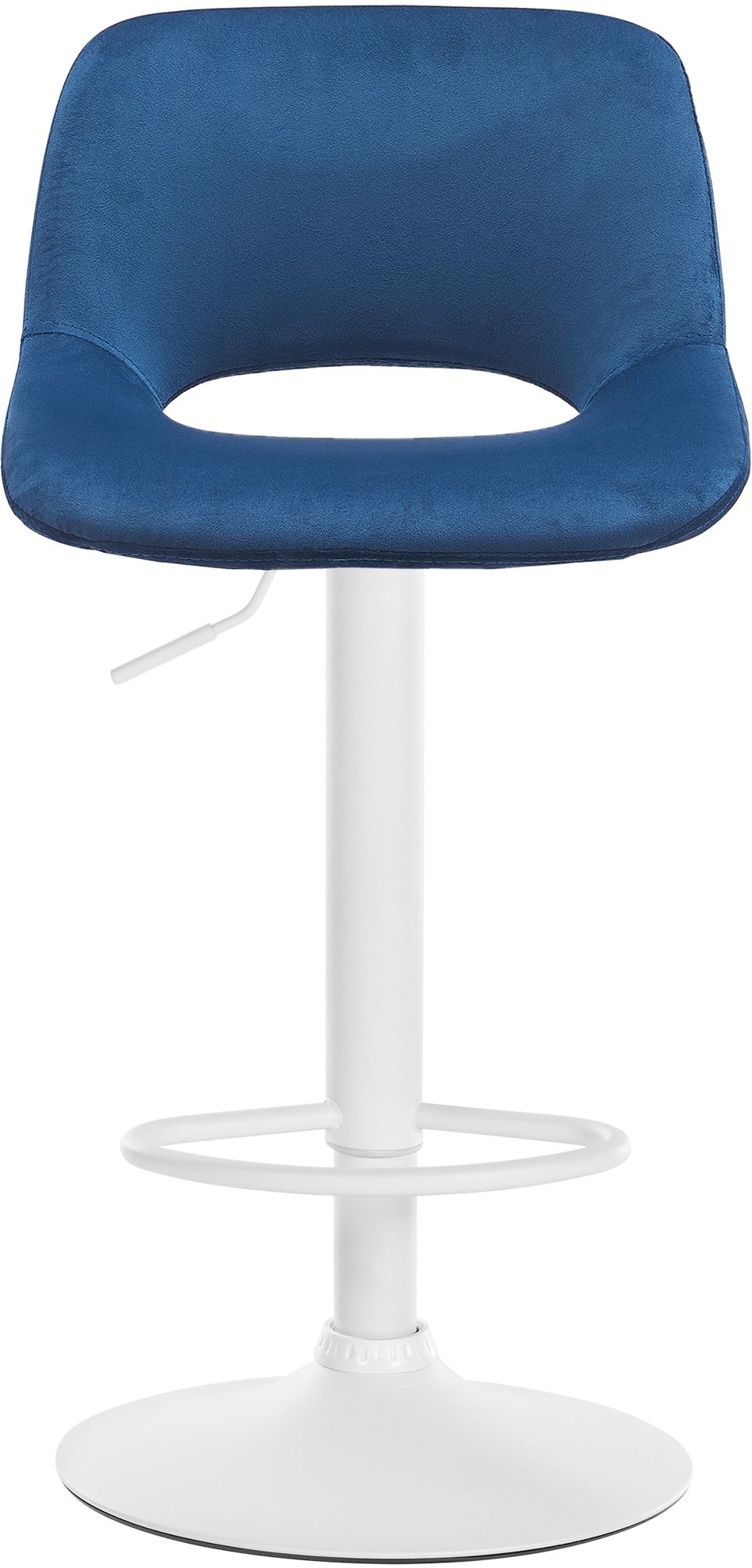 Set van 2 barkrukken Camden fluweel blauw,Metaal mat wit blau