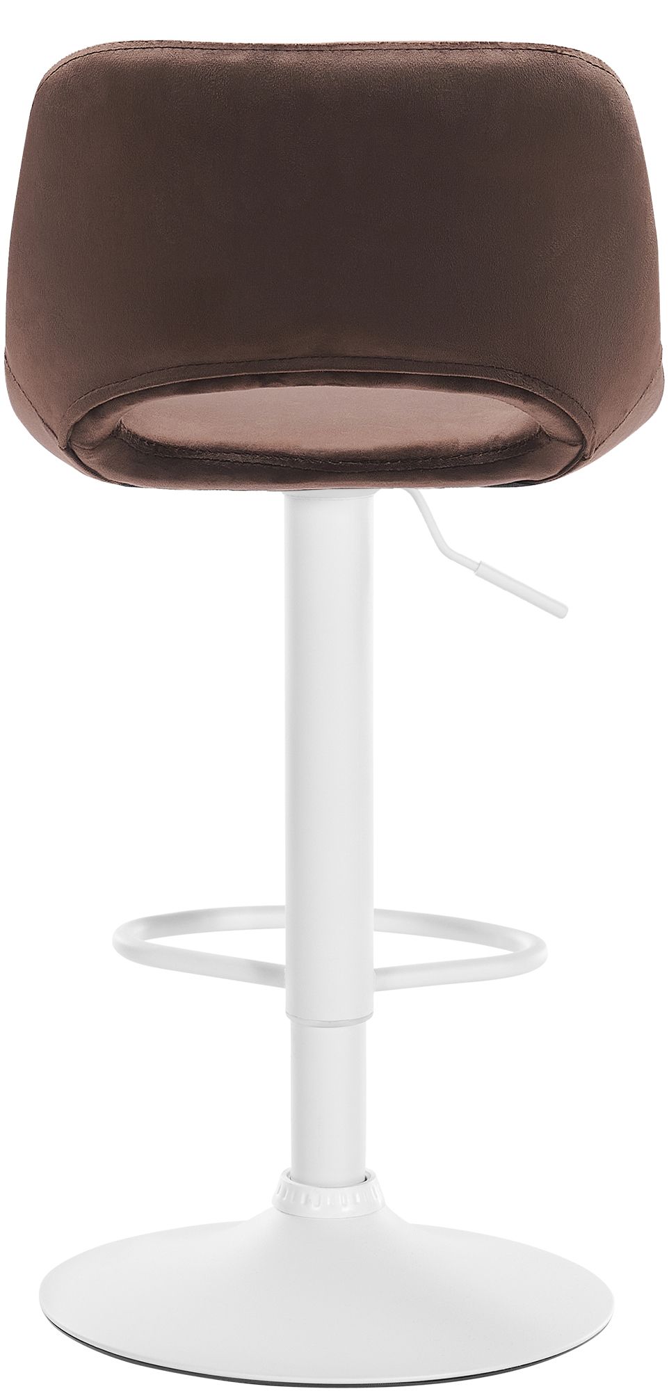Set van 2 barkrukken Camden fluweel bruin,Metaal mat wit braun