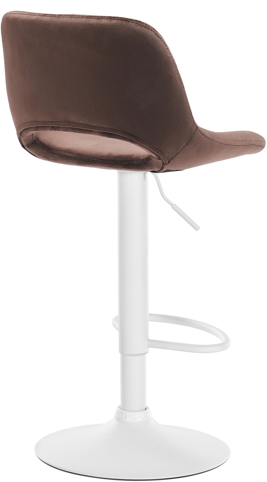 Set van 2 barkrukken Camden fluweel bruin,Metaal mat wit braun