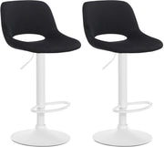 Set van 2 barkrukken Camden fluweel zwart,Metaal mat wit schwarz