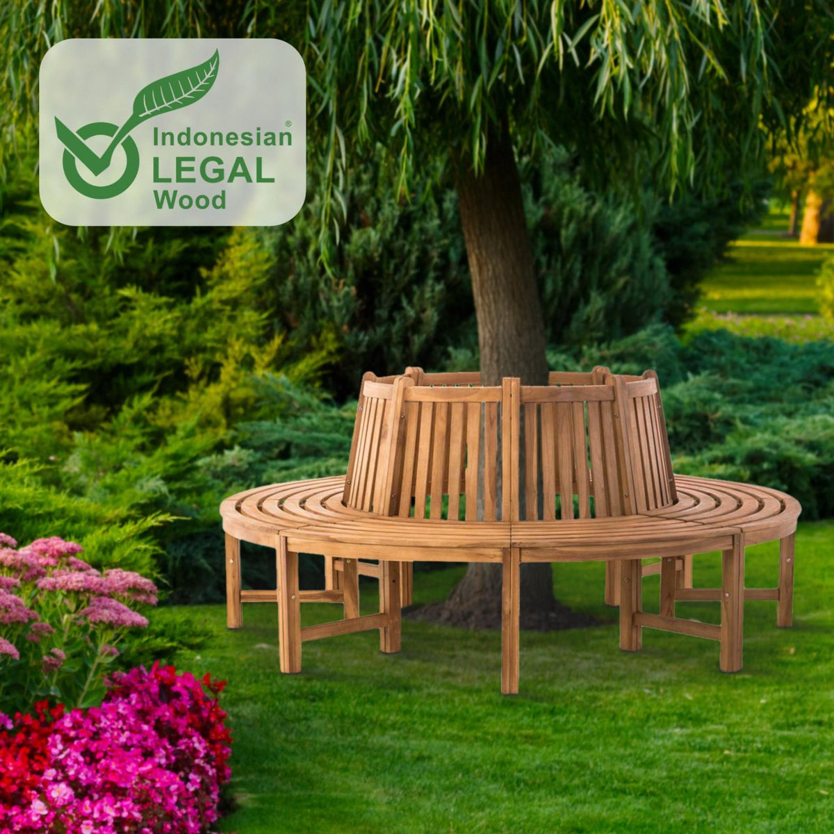 TuinbankNovum rond 200 cm,teak teak
