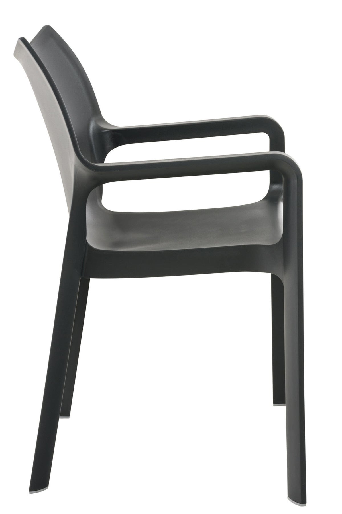 Set van 4 Diva tuinstoelen met armleuningen donkergrijs dunkelgrau