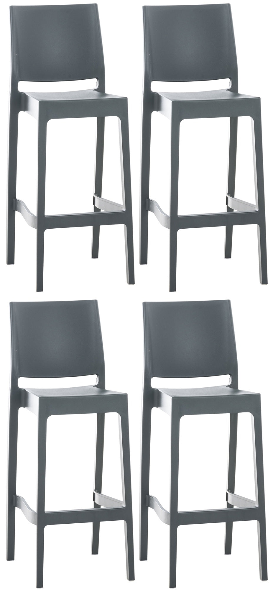Set van 4 barkrukken Maya donkergrijs dunkelgrau