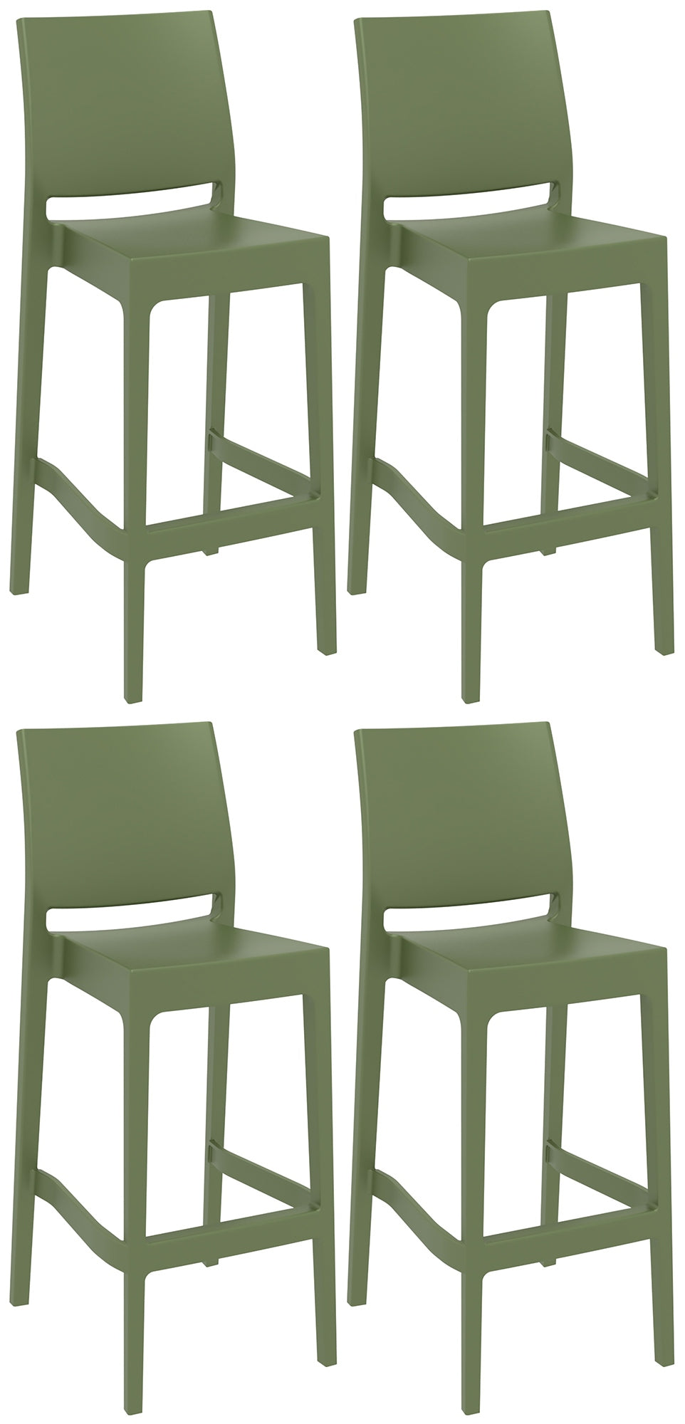 Set van 4 barkrukken Maya olijf oliv