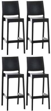 Set van 4 barkrukken Maya zwart schwarz