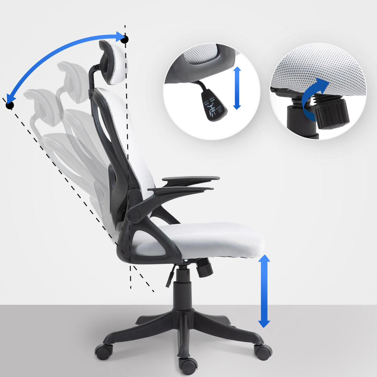 Bureaustoel Taos grijs grau