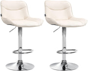 Set van 2 barkrukken Vonore kunstleer creme,chroom creme