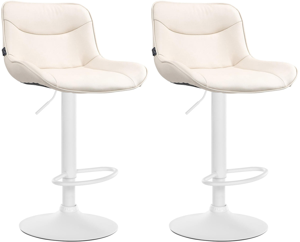 Set van 2 barkrukken Vonore kunstleer creme,wit creme