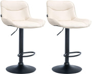 Set van 2 barkrukken Vonore kunstleer creme,zwart creme