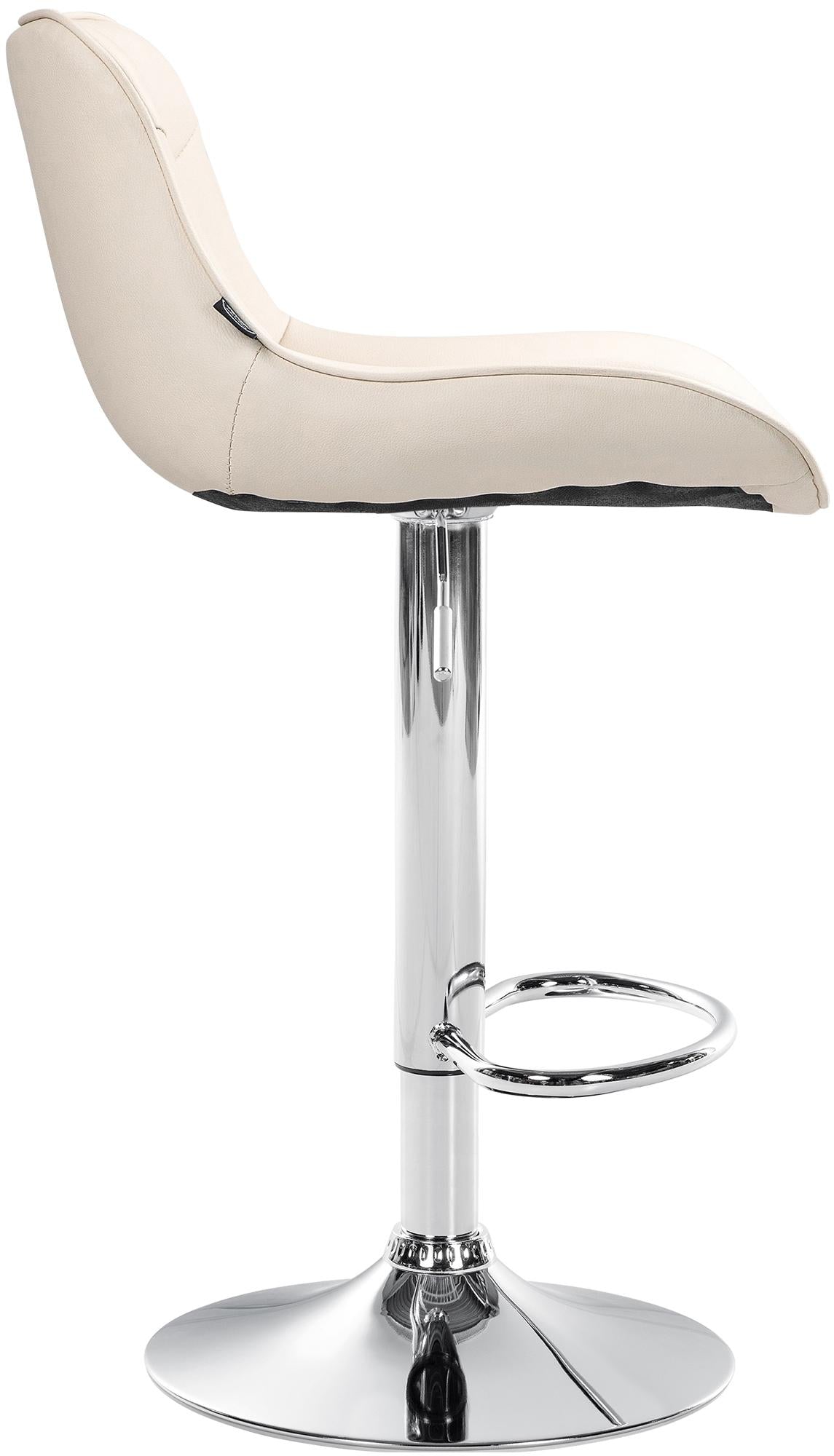 Set van 2 barkrukken Vonore kunstleer creme,chroom creme
