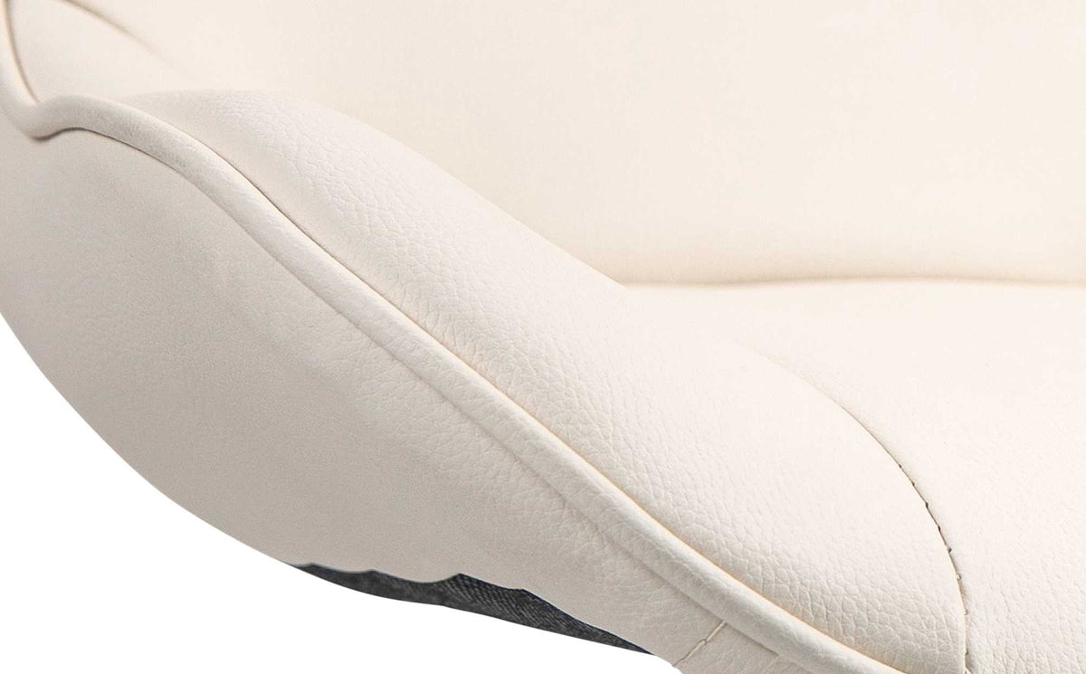 Set van 2 barkrukken Vonore kunstleer creme,zwart creme