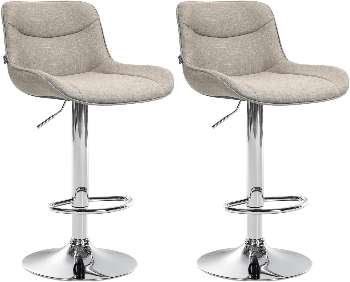 Set van 2 barkrukken Vonore stof taupe,chroom taupe