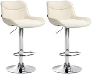 Set van 2 barkrukken Vonore stof creme,chroom creme