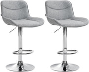 Set van 2 barkrukken Vonore stof grijs,chroom grau