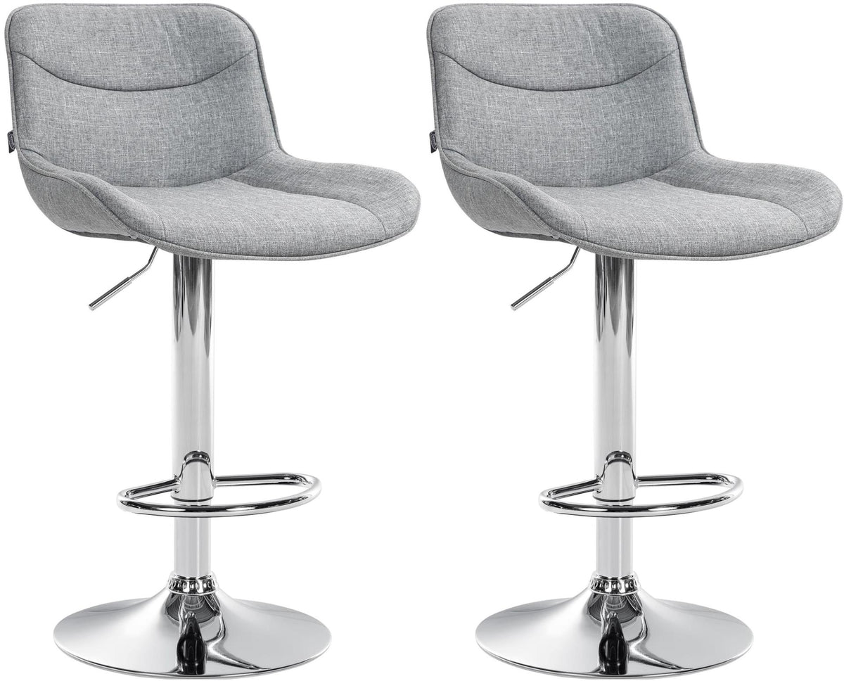 Set van 2 barkrukken Vonore stof grijs,chroom grau