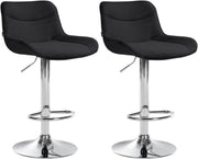 Set van 2 barkrukken Vonore stof zwart,chroom schwarz