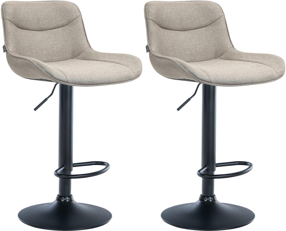 Set van 2 barkrukken Vonore stof taupe,zwart taupe