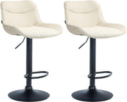 Set van 2 barkrukken Vonore stof creme,zwart creme