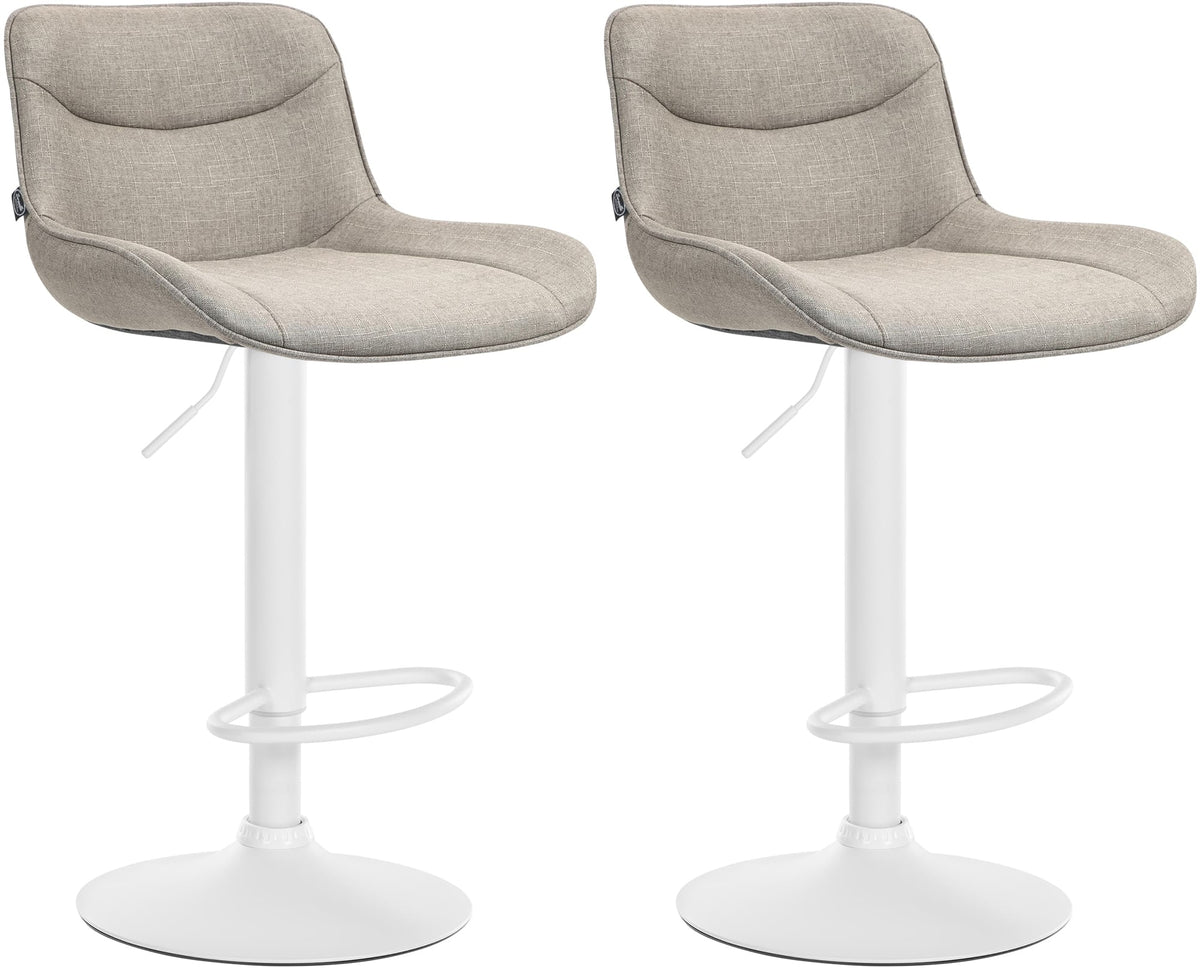 Set van 2 barkrukken Vonore stof taupe,wit taupe