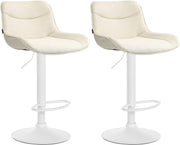 Set van 2 barkrukken Vonore stof creme,wit creme