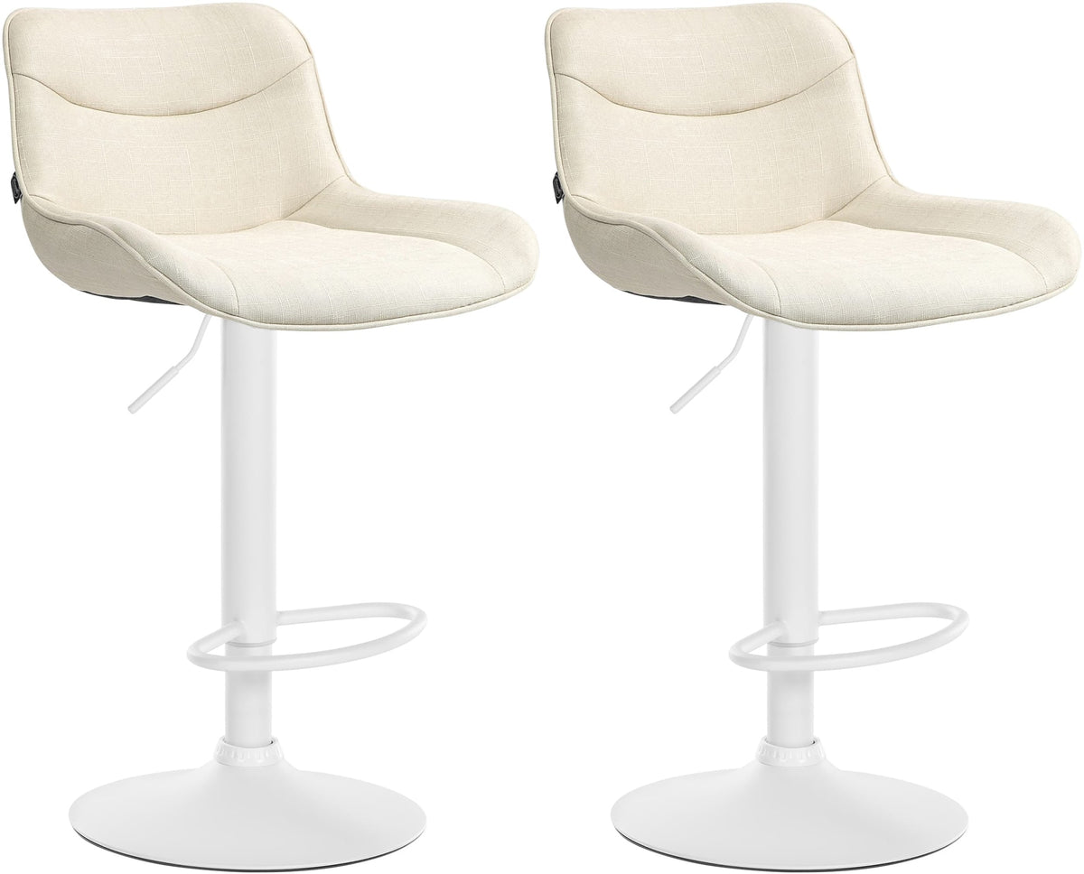 Set van 2 barkrukken Vonore stof creme,wit creme