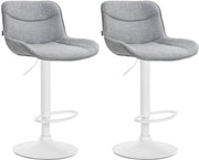 Set van 2 barkrukken Vonore stof grijs,wit grau