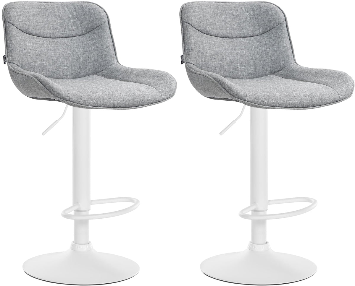 Set van 2 barkrukken Vonore stof grijs,wit grau