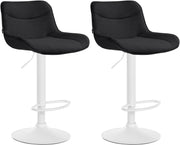 Set van 2 barkrukken Vonore stof zwart,wit schwarz