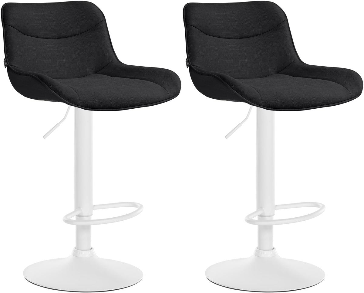 Set van 2 barkrukken Vonore stof zwart,wit schwarz