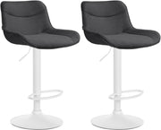 Set van 2 barkrukken Vonore stof donkergrijs,wit dunkelgrau