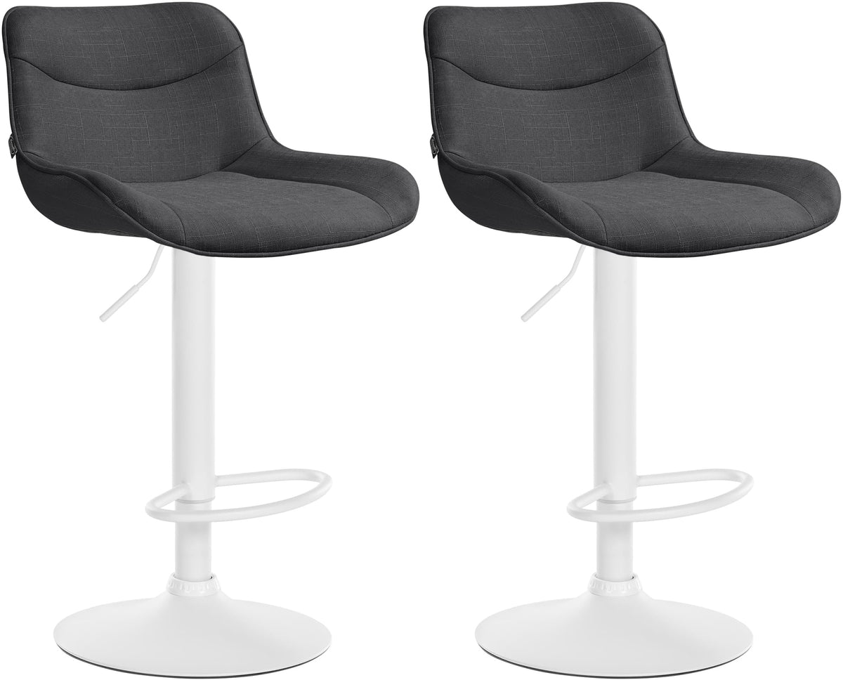 Set van 2 barkrukken Vonore stof donkergrijs,wit dunkelgrau