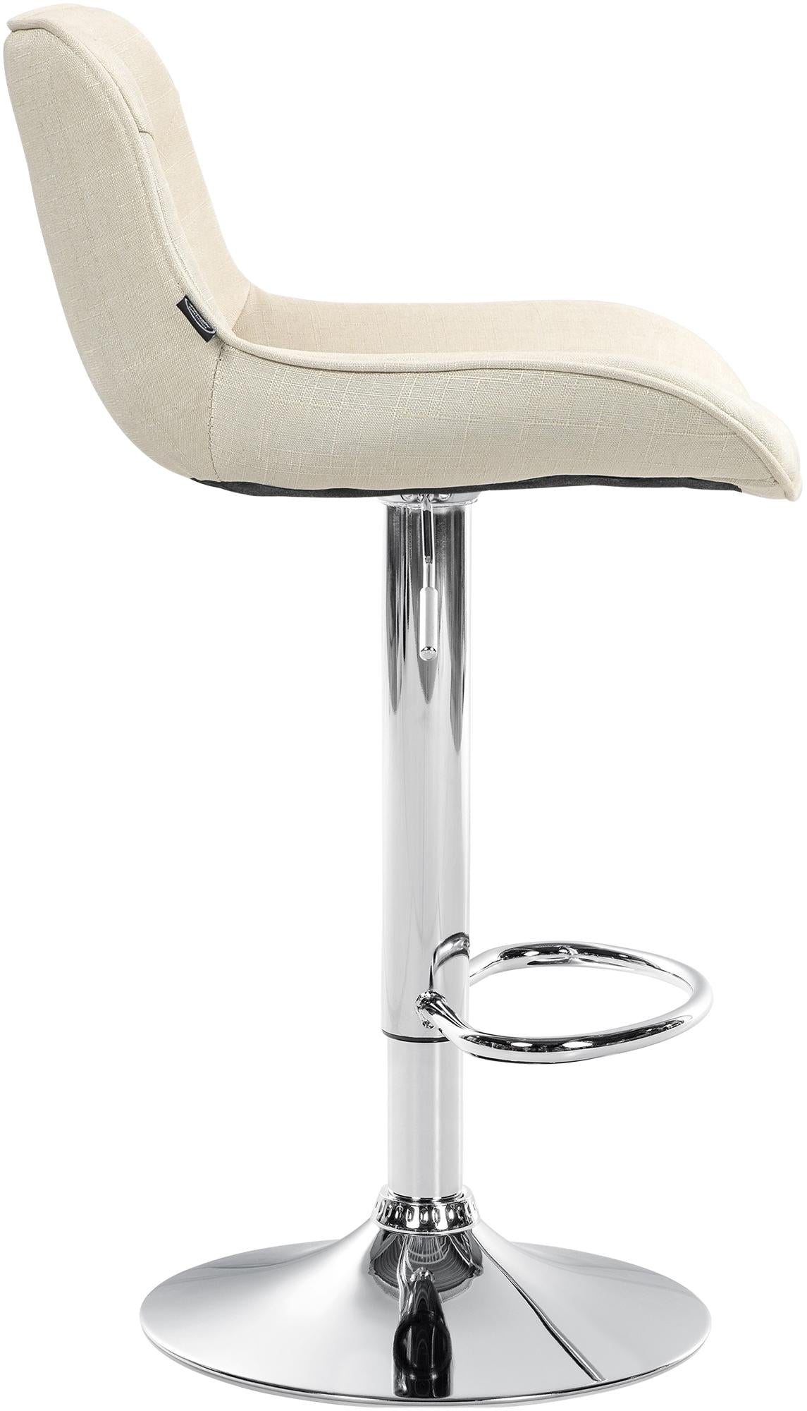 Set van 2 barkrukken Vonore stof creme,chroom creme