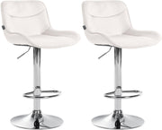 Set van 2 barkrukken Vonore fluweel creme,chroom creme