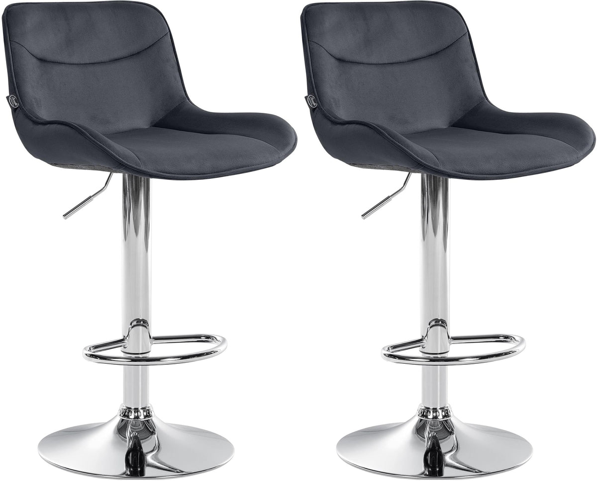 Set van 2 barkrukken Vonore fluweel zwart,chroom schwarz