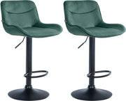 Set van 2 barkrukken Vonore fluweel groen,zwart grün