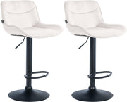 Set van 2 barkrukken Vonore fluweel creme,zwart creme