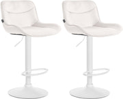 Set van 2 barkrukken Vonore fluweel creme,wit creme