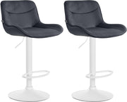 Set van 2 barkrukken Vonore fluweel zwart,wit schwarz