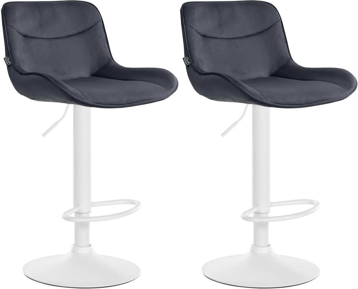 Set van 2 barkrukken Vonore fluweel zwart,wit schwarz