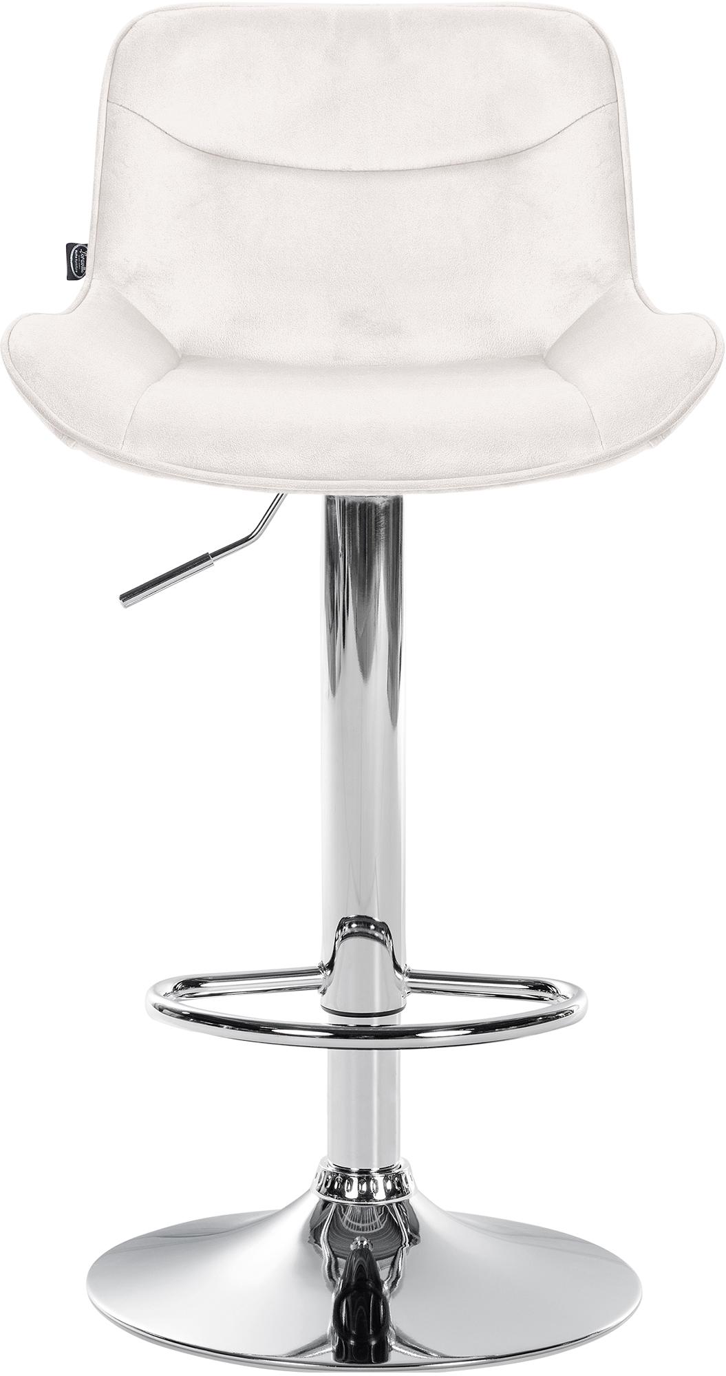 Set van 2 barkrukken Vonore fluweel creme,chroom creme
