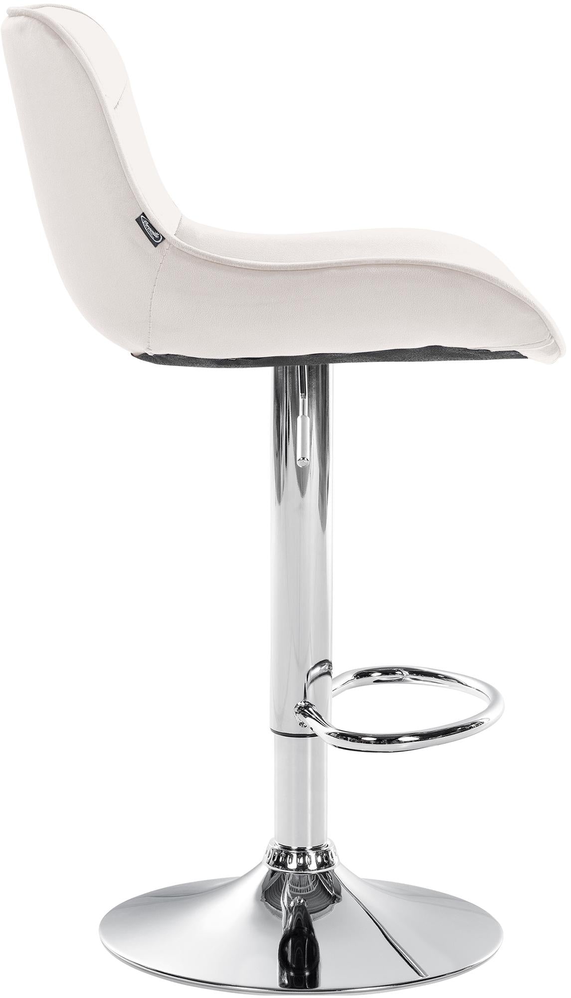 Set van 2 barkrukken Vonore fluweel creme,chroom creme