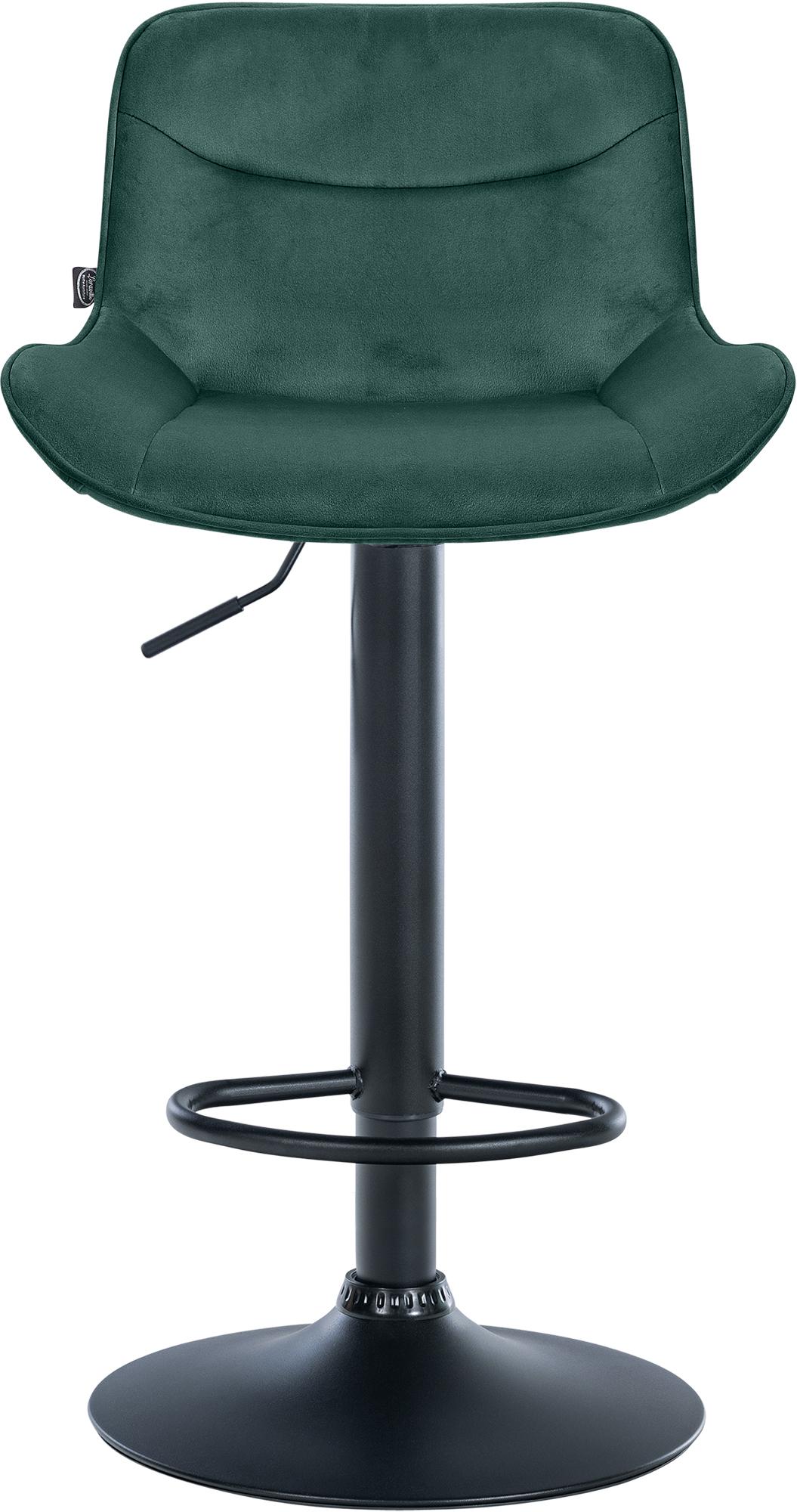 Set van 2 barkrukken Vonore fluweel groen,zwart grün