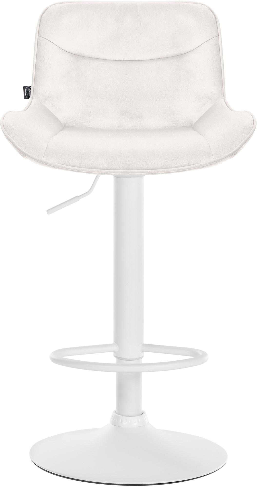 Set van 2 barkrukken Vonore fluweel creme,wit creme