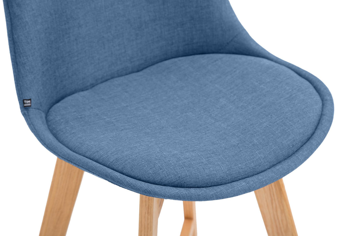Set van 2 barkrukken Cannes stof blauw,natura blau