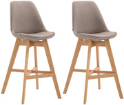 Set van 2 barkrukken Cannes stof taupe,natura taupe