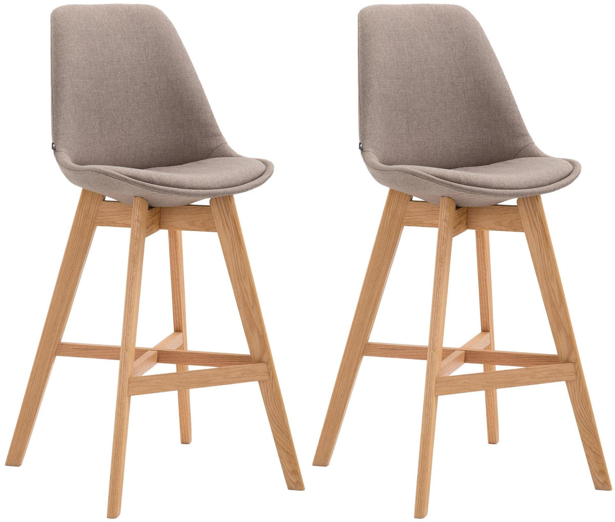 Set van 2 barkrukken Cannes stof taupe,natura taupe