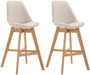 Set van 2 barkrukken Cannes stof creme,natura creme