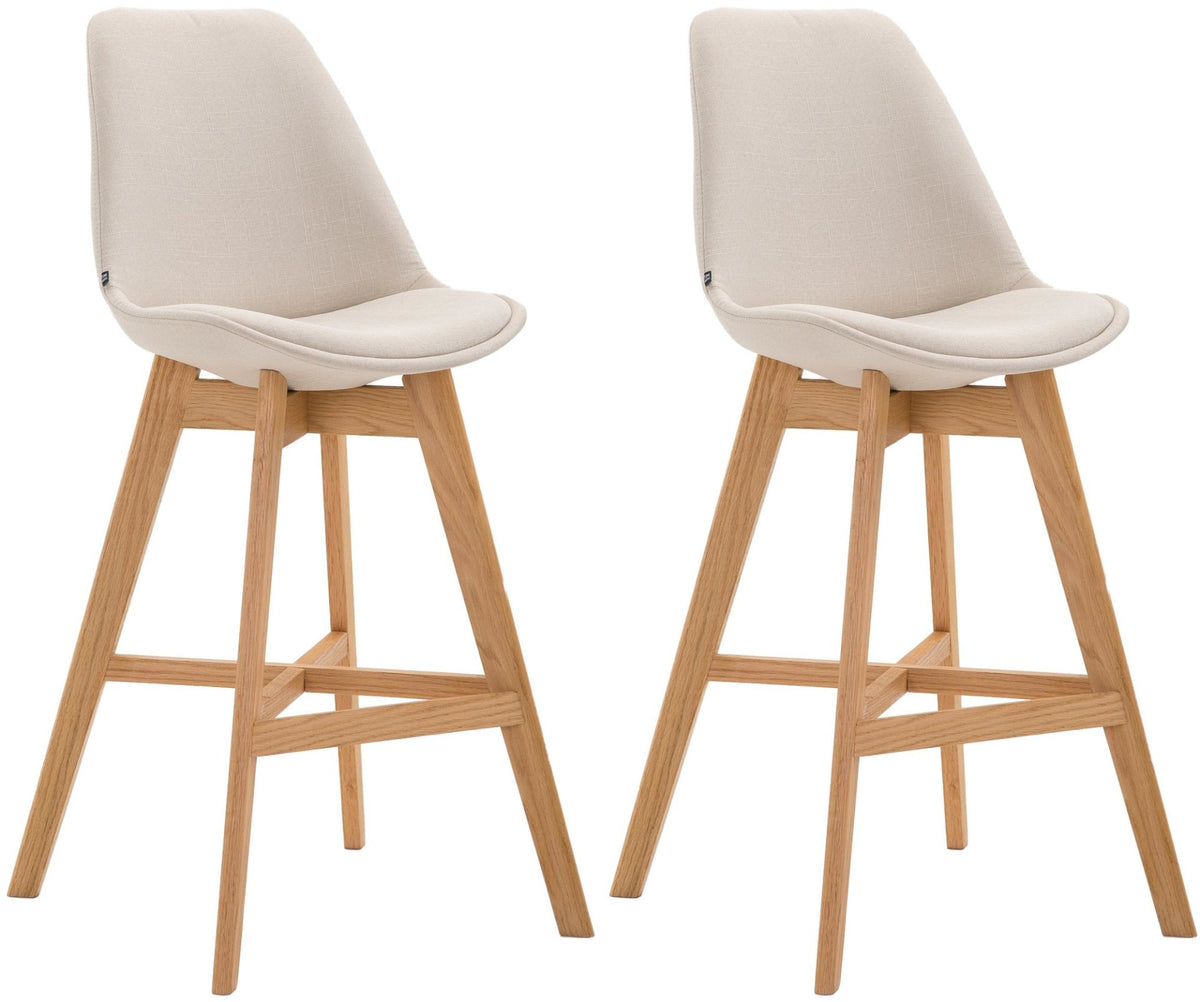 Set van 2 barkrukken Cannes stof creme,natura creme