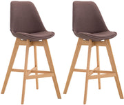 Set van 2 barkrukken Cannes stof bruin,natura braun